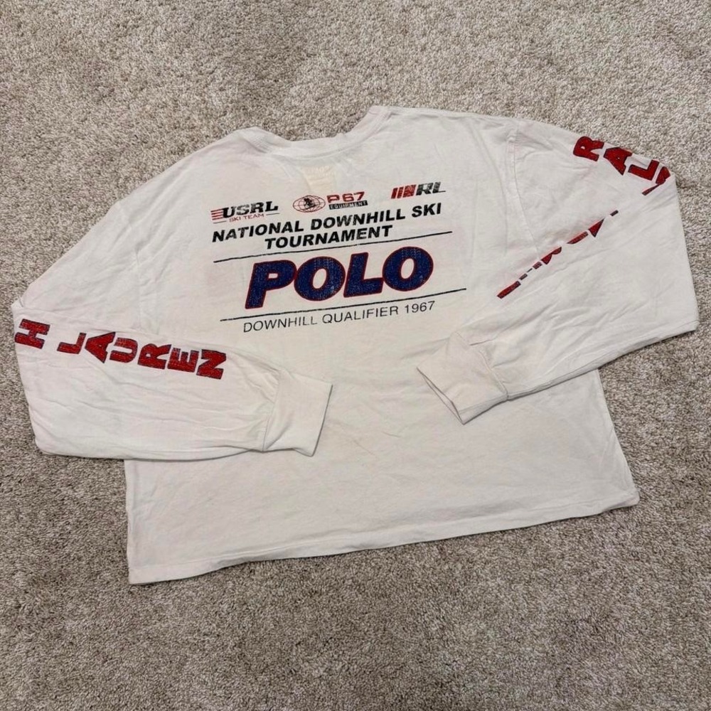 Vintage‎ Team USA Olympics Polo Ralph Lauren Long Sleeve Crop Top | S